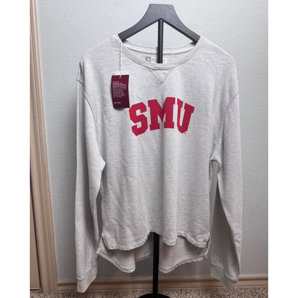 Redshirt SMU Southern Methodist University Gray Karma Crew Sweatshirt XL NWT